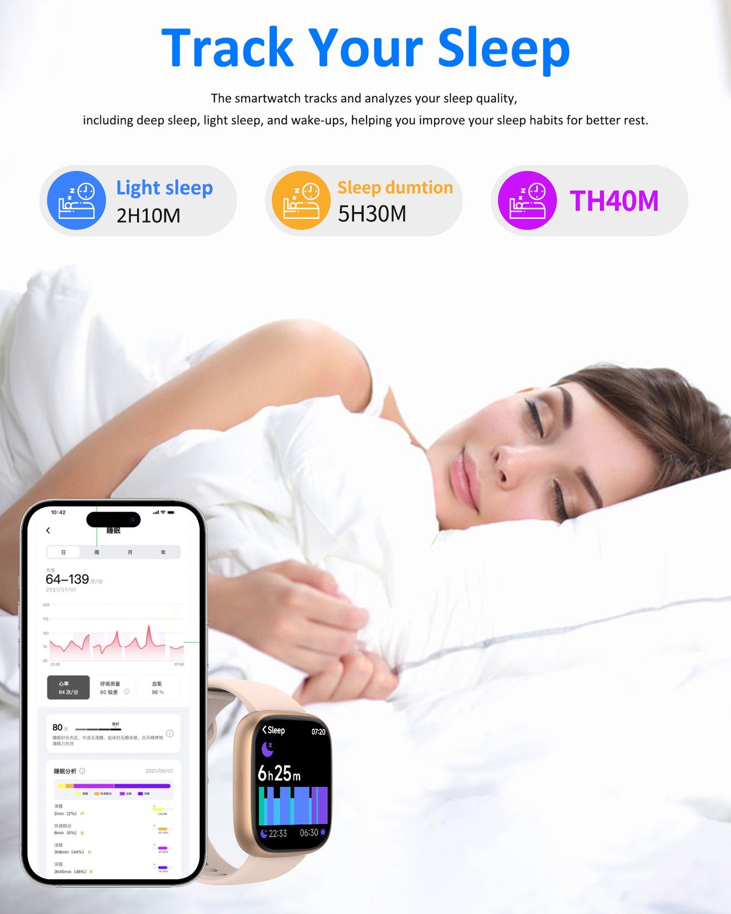 Smart Watch for Men Women, Bluetooth Calling, 1.83" HD Touch Screen Fitness Tracker, 100+ Sports Modes, Heart Rate Sleep Monitor, DIY Dial, IP68 Waterproof, Compatible with Android & iOS